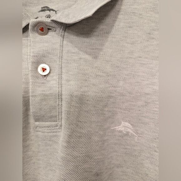 Tommy Bahama Men’s Golf Polo light gray embroidered supima cotton Shirt Size L - Picture 7 of 8